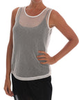 Dolce & Gabbana White Net Tank Transparent Top