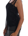 Dolce & Gabbana Black Silk Mesh Floral Lace Top