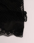 Dolce & Gabbana Black Silk Mesh Floral Lace Top