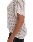 Dolce & Gabbana White Polka Dotted Silk T-shirt Top