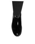 Dolce & Gabbana Black Leather Jersey Knee High Boots Shoes