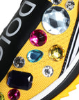Dolce & Gabbana Yellow Sorrento Crystals Sneakers Womens Shoes
