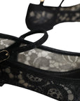Dolce & Gabbana Black Taormina Lace Bellucci Flats Shoes