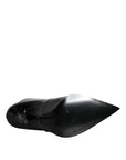 Dolce & Gabbana Black Patent Leather Pointed Ankle Boots Shoes