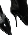 Dolce & Gabbana Black Patent Leather Knee High Boots Shoes
