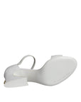 Dolce & Gabbana White Leather Heels Keira Sandals Shoes