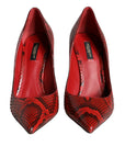 Dolce & Gabbana Red Leather Stiletto High Heels Pumps Shoes
