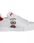 Dolce & Gabbana White Patch Calfskin Nappa Portofino Sneakers Shoes