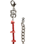Dolce & Gabbana Silver Tone Brass Beaded Resin DG Logo Chain Bracelet