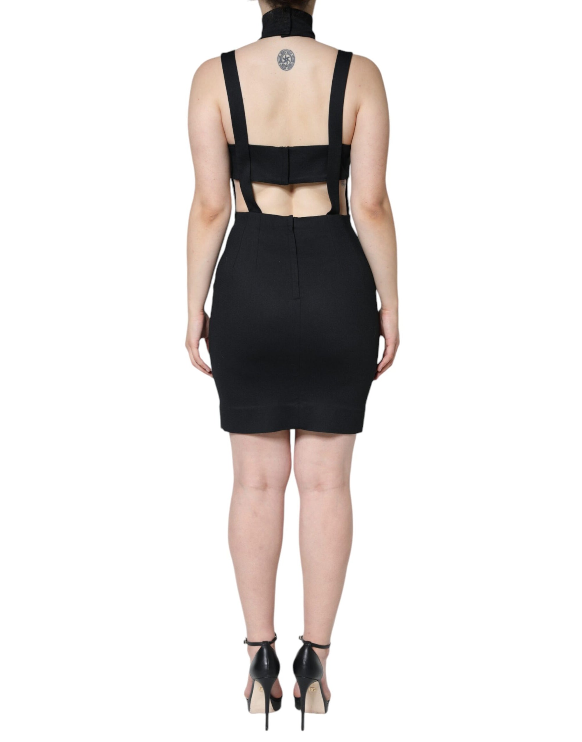 Dolce &amp; Gabbana Black Cut Out Sleeveless Bodycon Mini Dress