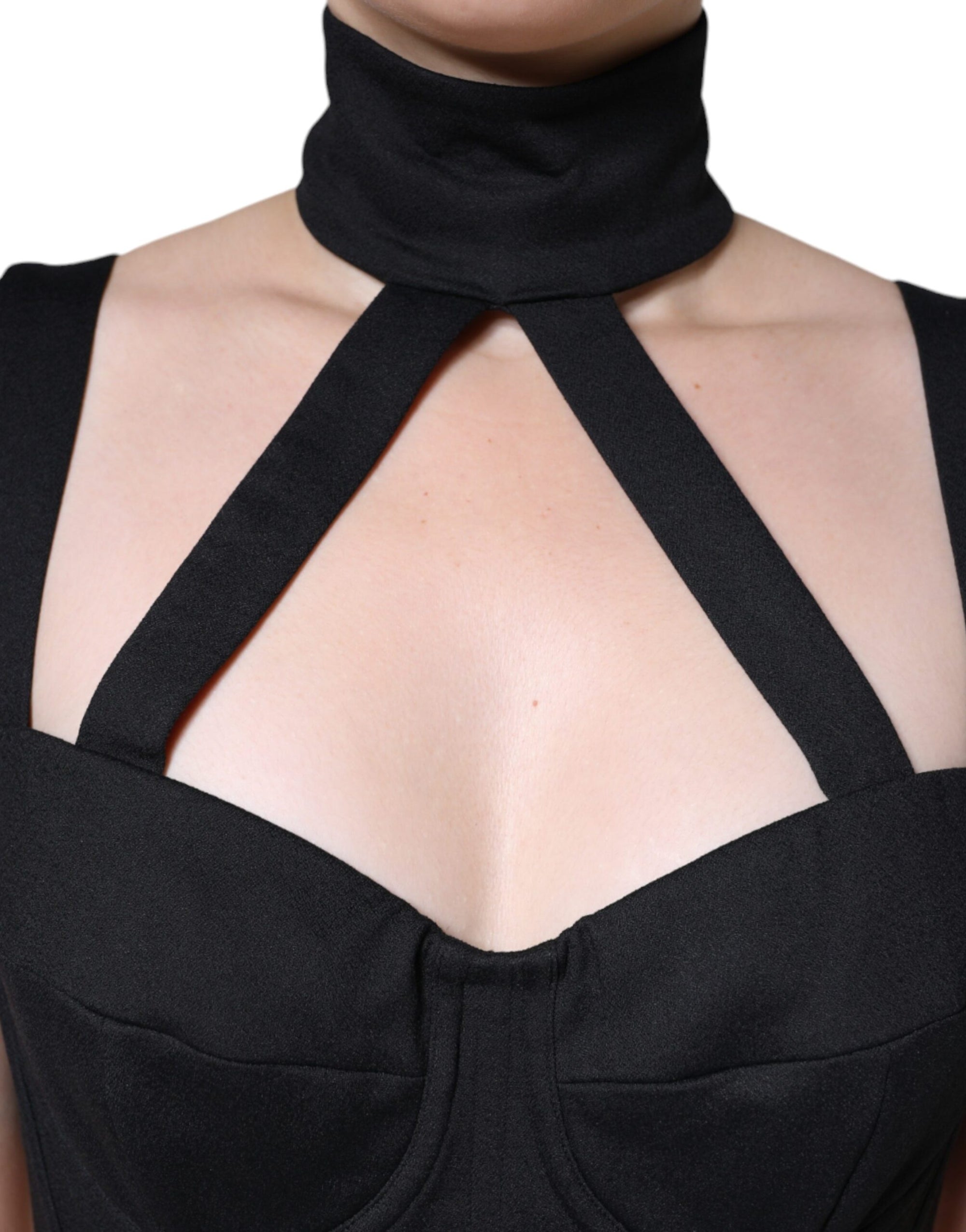 Dolce &amp; Gabbana Black Cut Out Sleeveless Bodycon Mini Dress