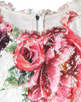 Dolce & Gabbana White Peony Lace Short Sleeves Blouse Top
