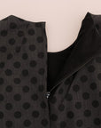 Dolce & Gabbana Gray Polka Dotted Wool Stretch Dress