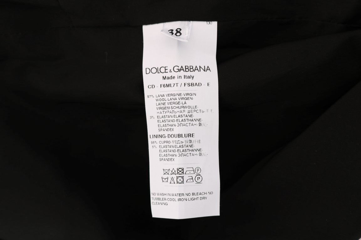 Dolce &amp; Gabbana Gray Polka Dotted Wool Stretch Dress