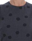 Dolce & Gabbana Gray Polka Dotted Sheath Wool Dress