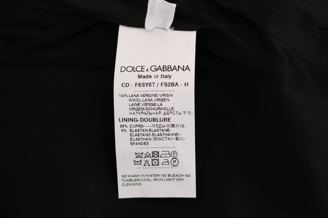 Dolce &amp; Gabbana Gray Polka Dotted Sheath Wool Dress