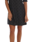 Dolce & Gabbana Gray Polka Dotted Sheath Wool Dress