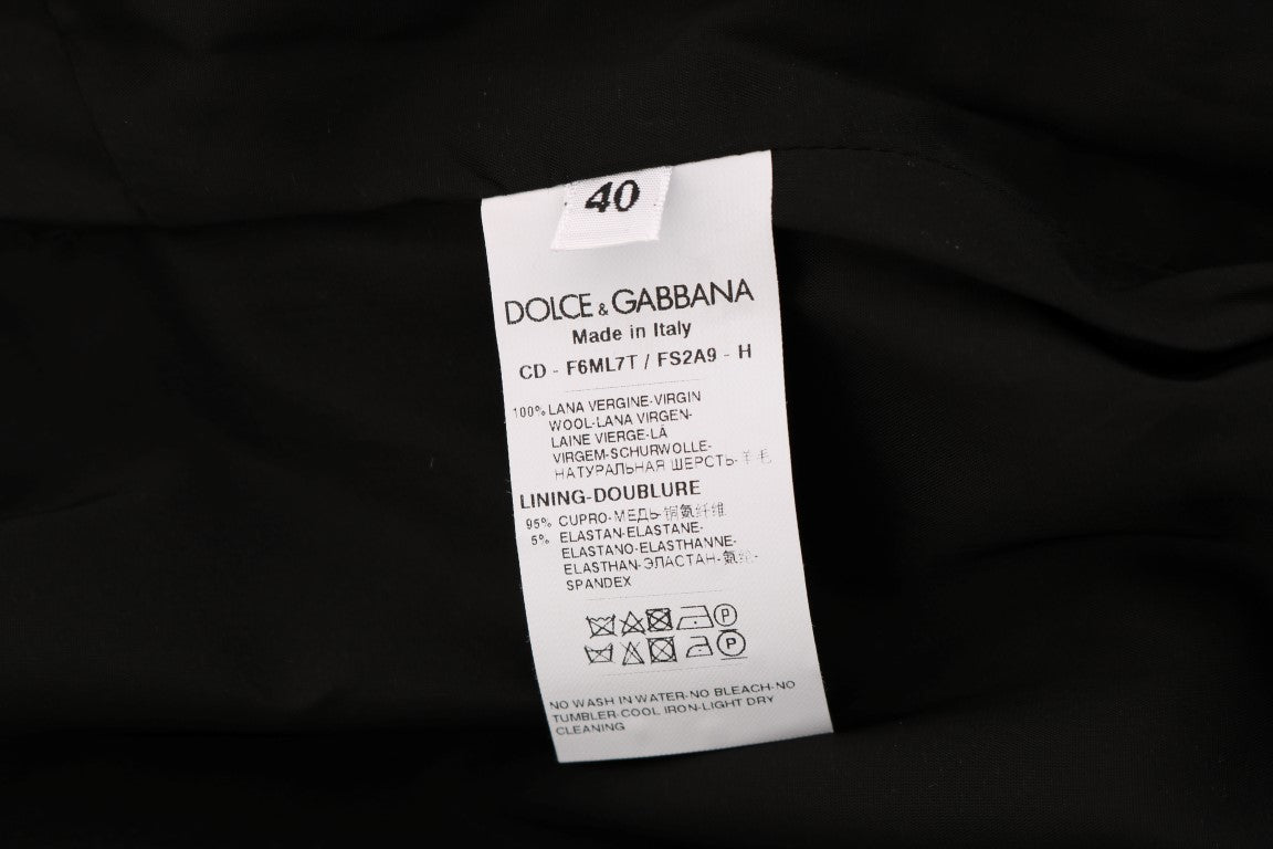 Dolce &amp; Gabbana Gray Polka Dotted Sheath Wool Dress