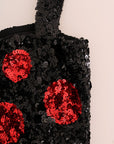 Dolce & Gabbana Black Red Polka Sequined Shift Dress
