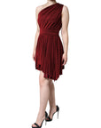 Dolce & Gabbana Red One Shoulder Pleated A-line Mini Dress