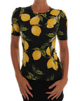 Dolce & Gabbana Multicolor Lemon Silk Stretch T-Shirt