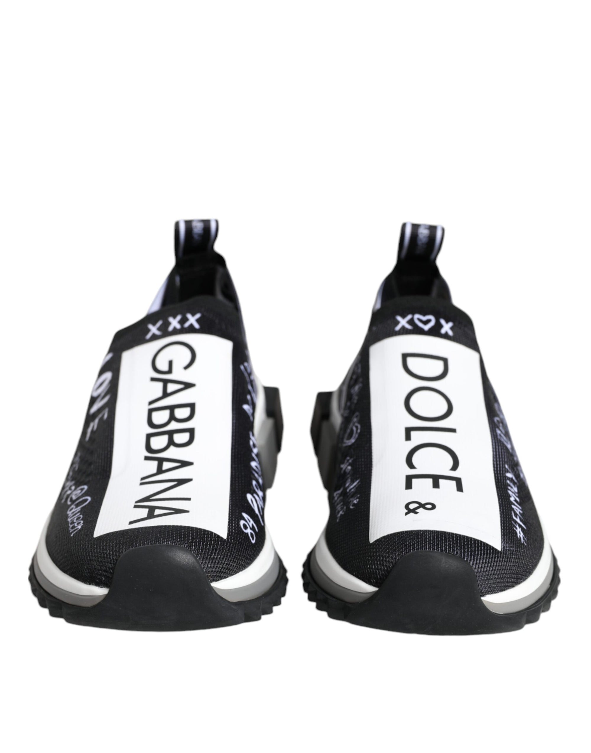 Dolce &amp; Gabbana Black White Sorrento Low Top Sneakers Shoes