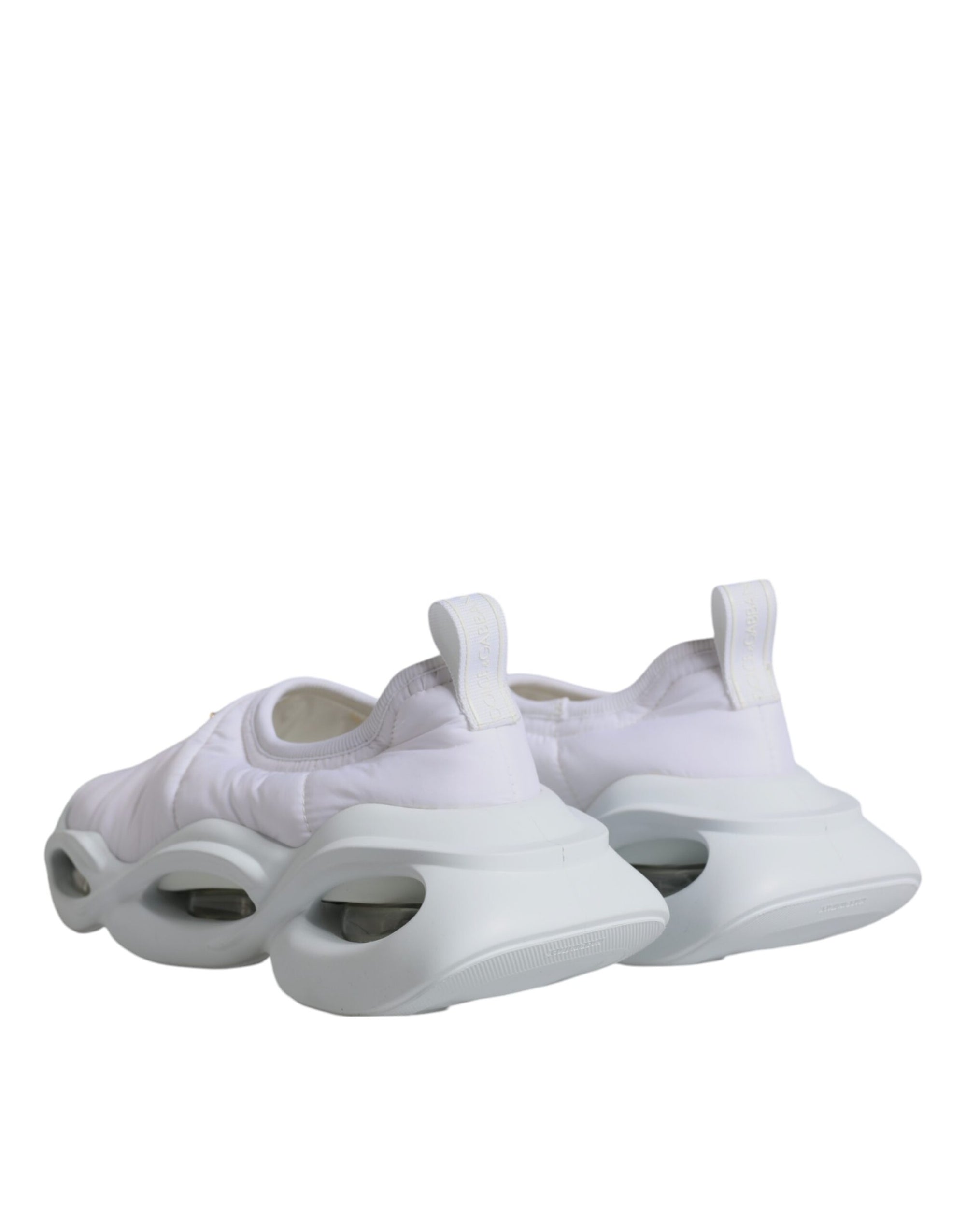 Dolce &amp; Gabbana White Padded Fabric Low Top Sneakers Shoes