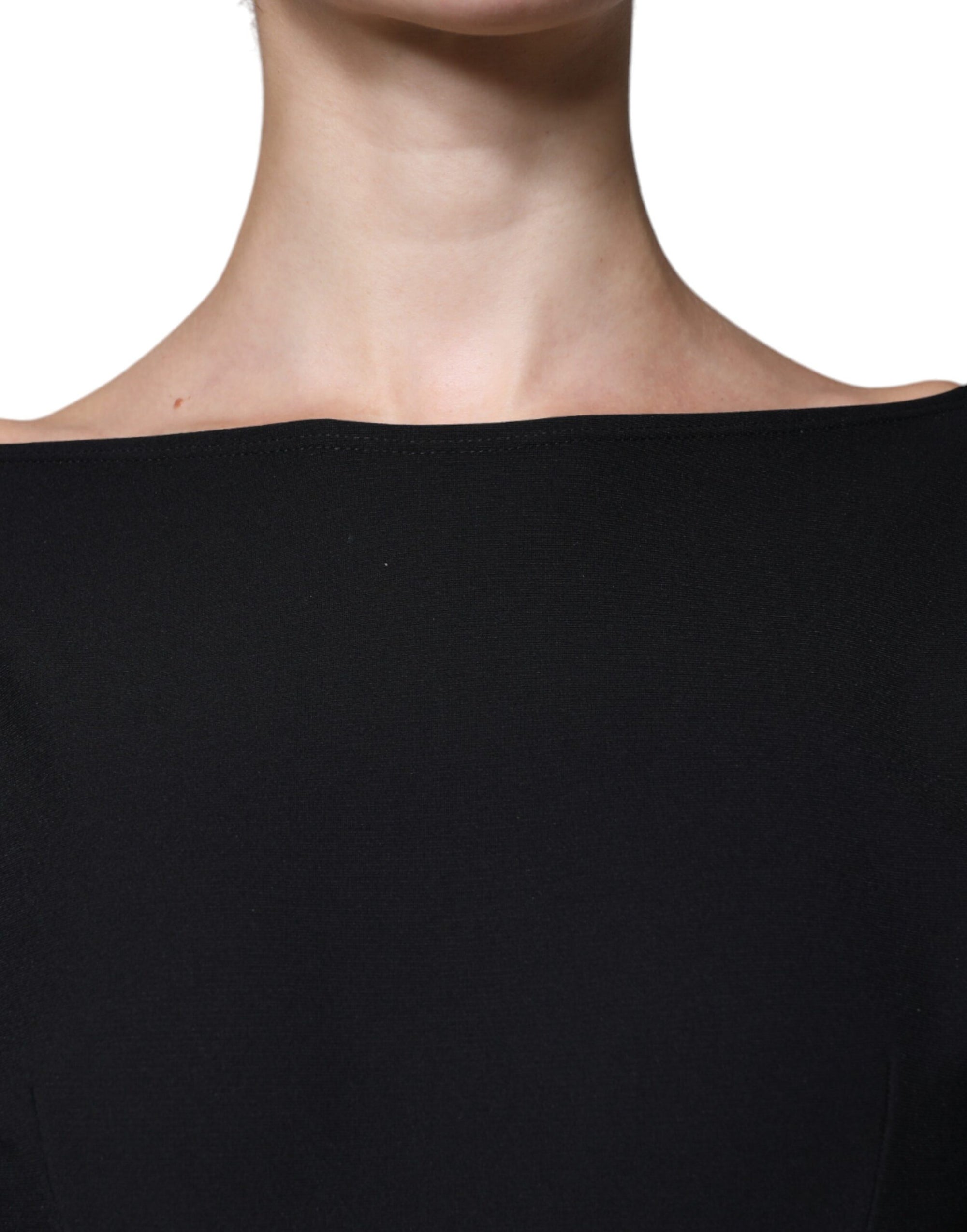 Dolce &amp; Gabbana Black Viscose Cut Out A-line Long Sleeves Mini Dress