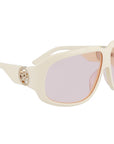 Longchamp White Acetate Sunglasses