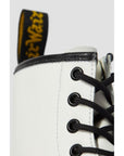 Dr. Martens White Leather Lace-Up Boots
