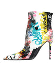 Dolce & Gabbana Multicolor Graffiti Keira Mid Calf Boots Shoes