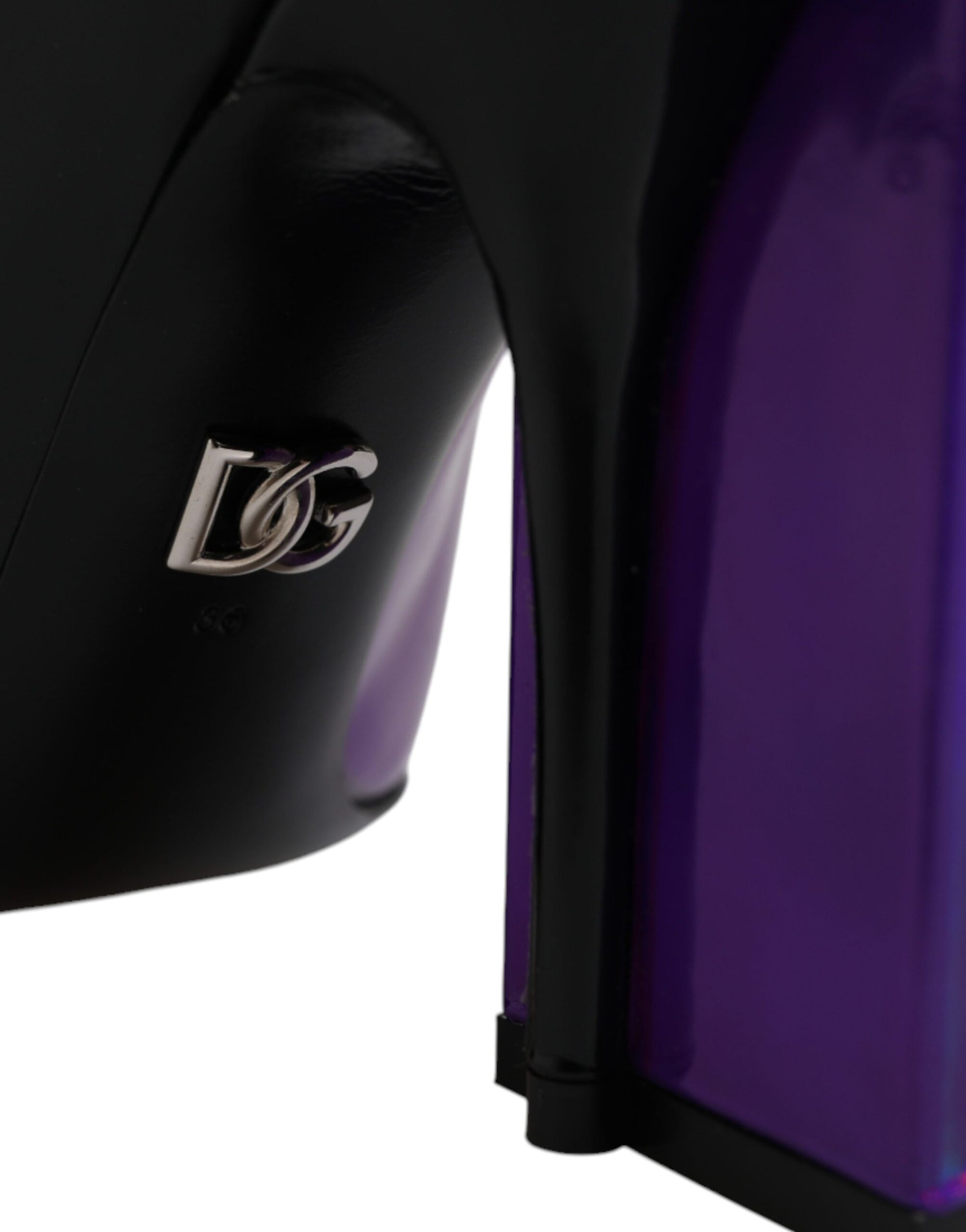 Dolce &amp; Gabbana Purple Black Pointed Ankle Boots Shoes