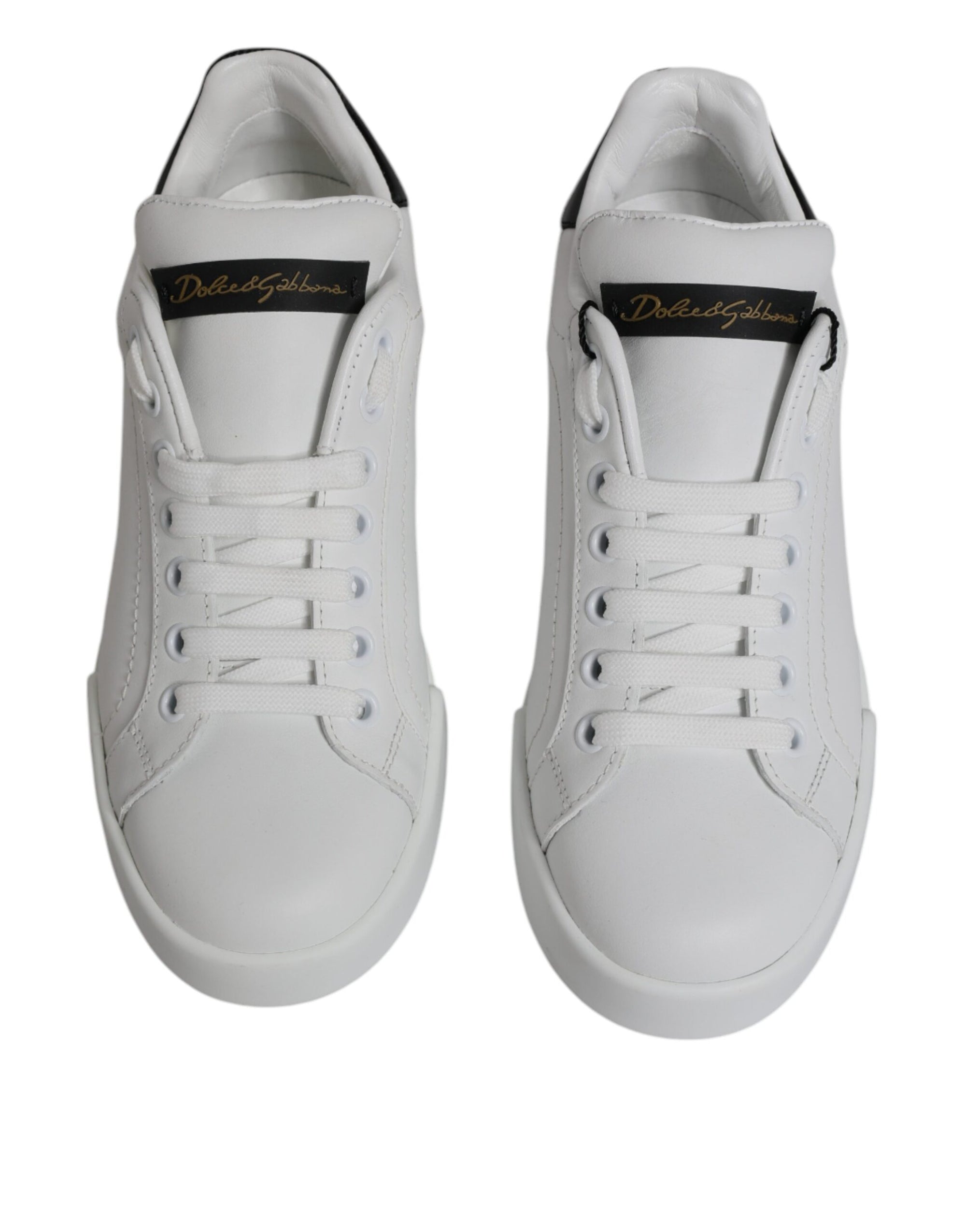 Dolce &amp; Gabbana White Leather Classic Low Top Sneakers Shoes