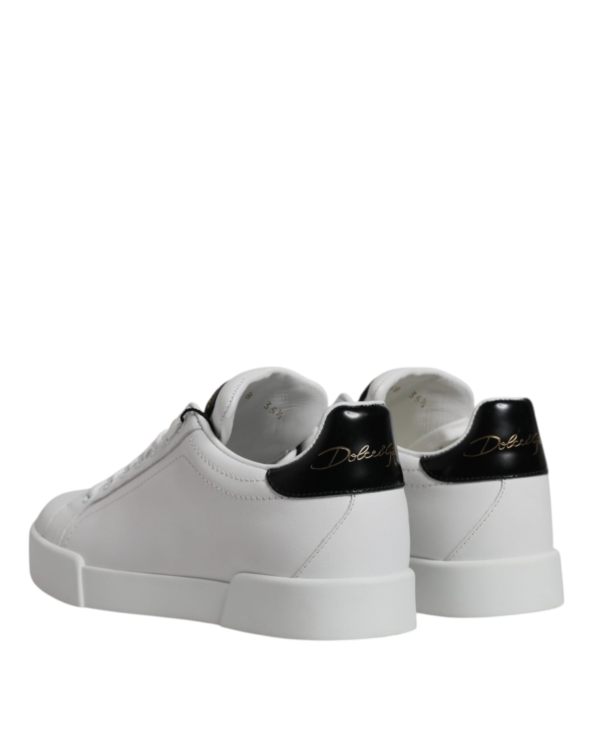 Dolce &amp; Gabbana White Leather Classic Low Top Sneakers Shoes