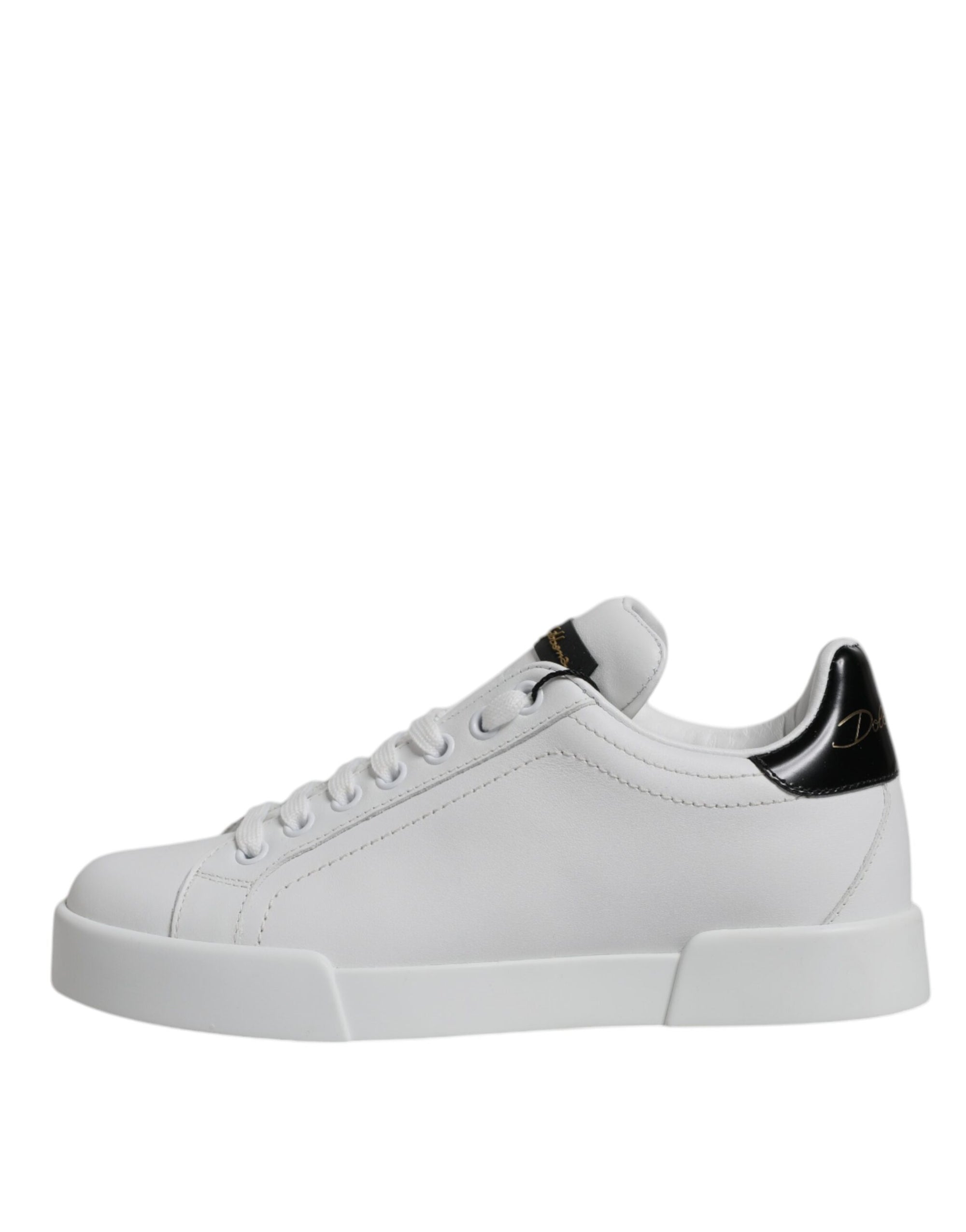 Dolce &amp; Gabbana White Leather Classic Low Top Sneakers Shoes
