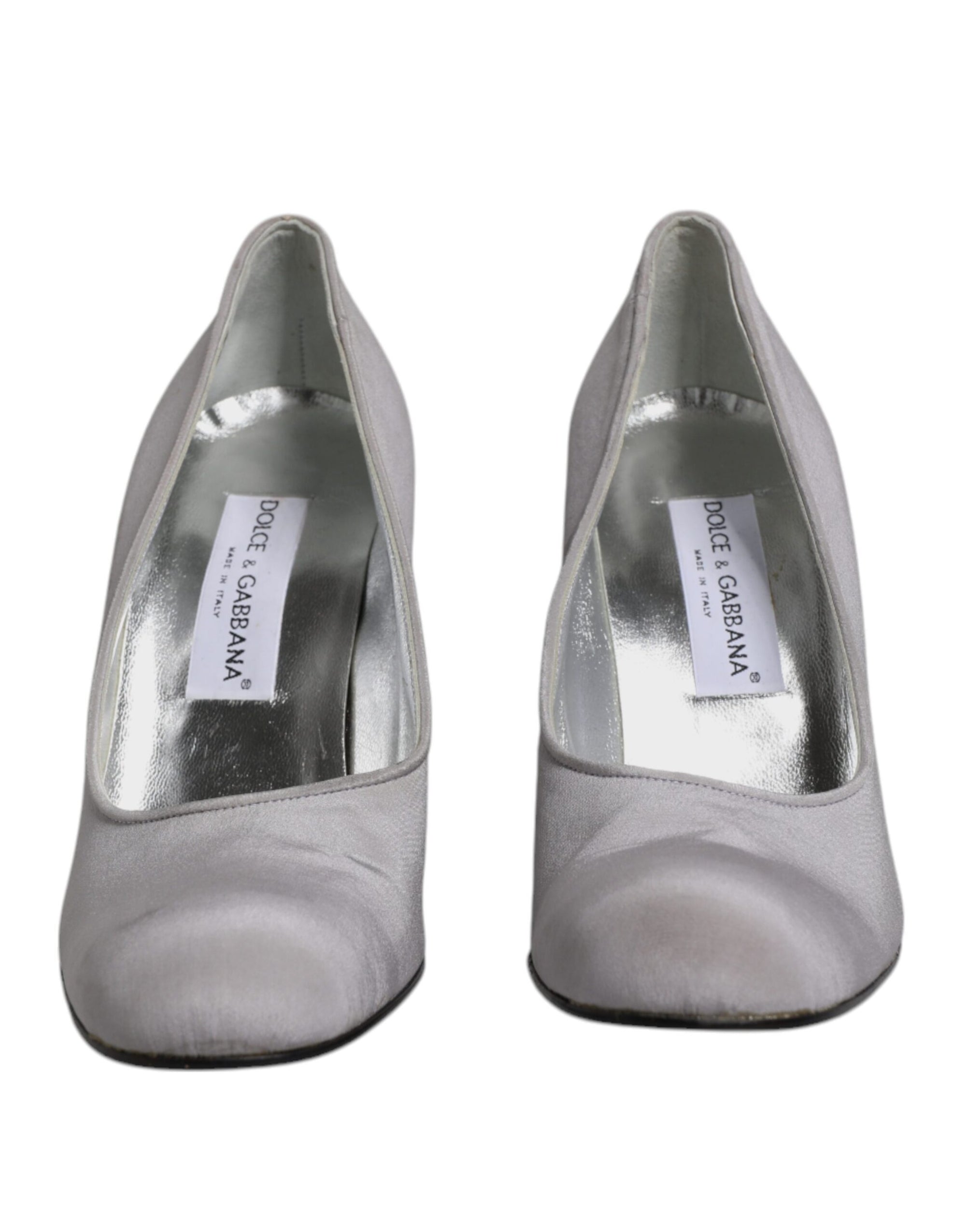 Dolce &amp; Gabbana Gray Suede Leather High Heel Pumps Shoes
