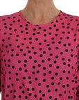 Dolce & Gabbana Pink Polka Dotted Silk Blouse
