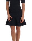 Dolce & Gabbana Black Blue Flare Mini Dress