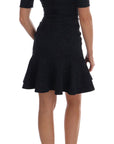 Dolce & Gabbana Black Blue Flare Mini Dress