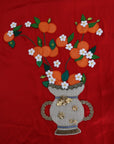 Dolce & Gabbana Red Silk Orange Vase Crystal Top