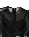 Dolce & Gabbana Black Tulle A-line Midi Cocktail Gown Dress