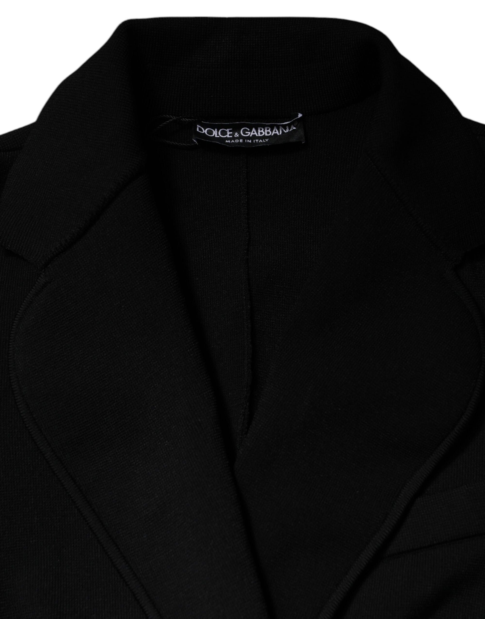 Dolce &amp; Gabbana Black Viscose Single Breasted Blazer Jacket