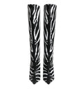 Dolce & Gabbana Black White Zebra Heels High Boots Shoes