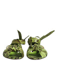 Dolce & Gabbana Green Animal Print Ankle Wrap Sandals Shoes