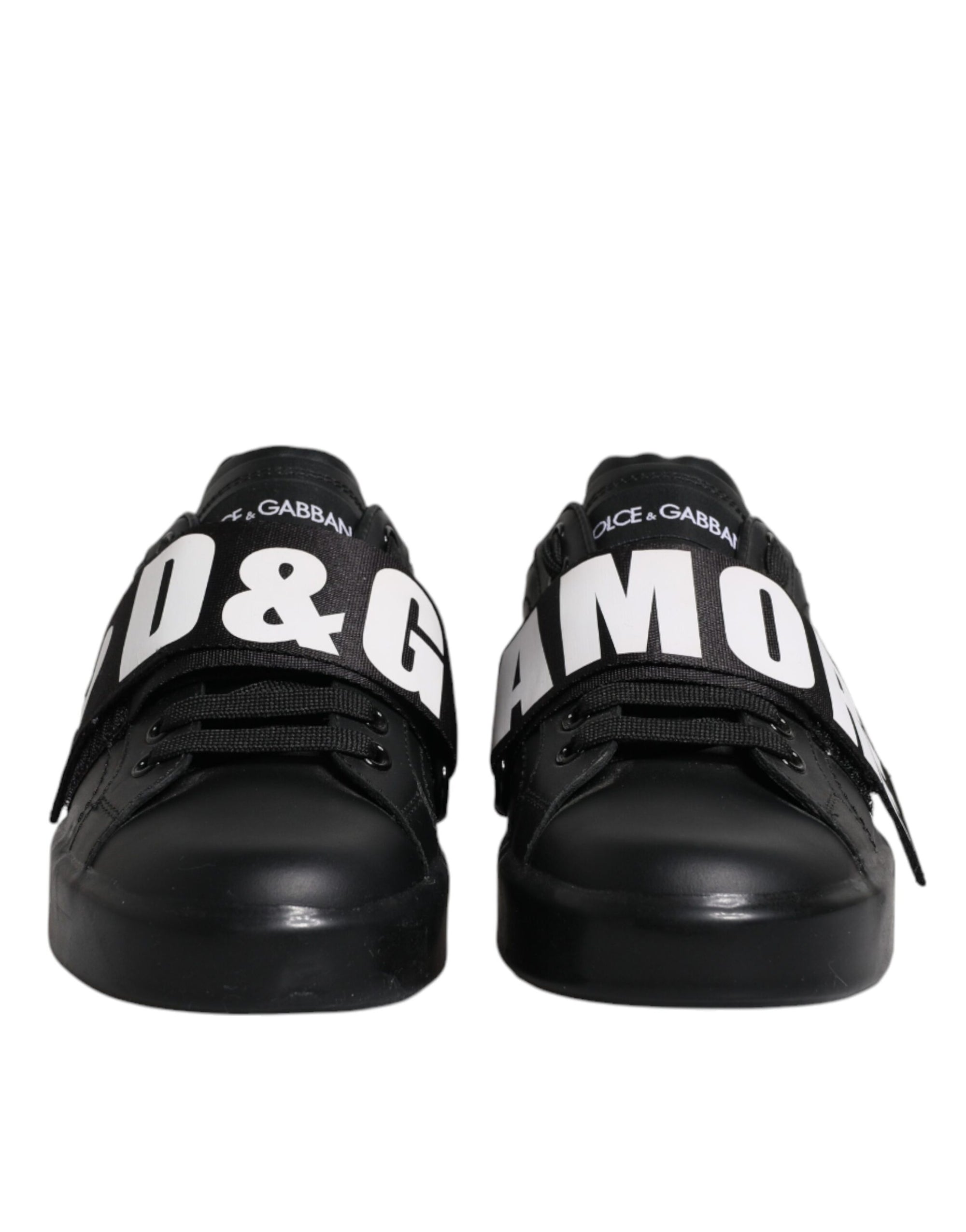 Dolce &amp; Gabbana Black D&amp;G AMORE Low Top Sneakers Shoes