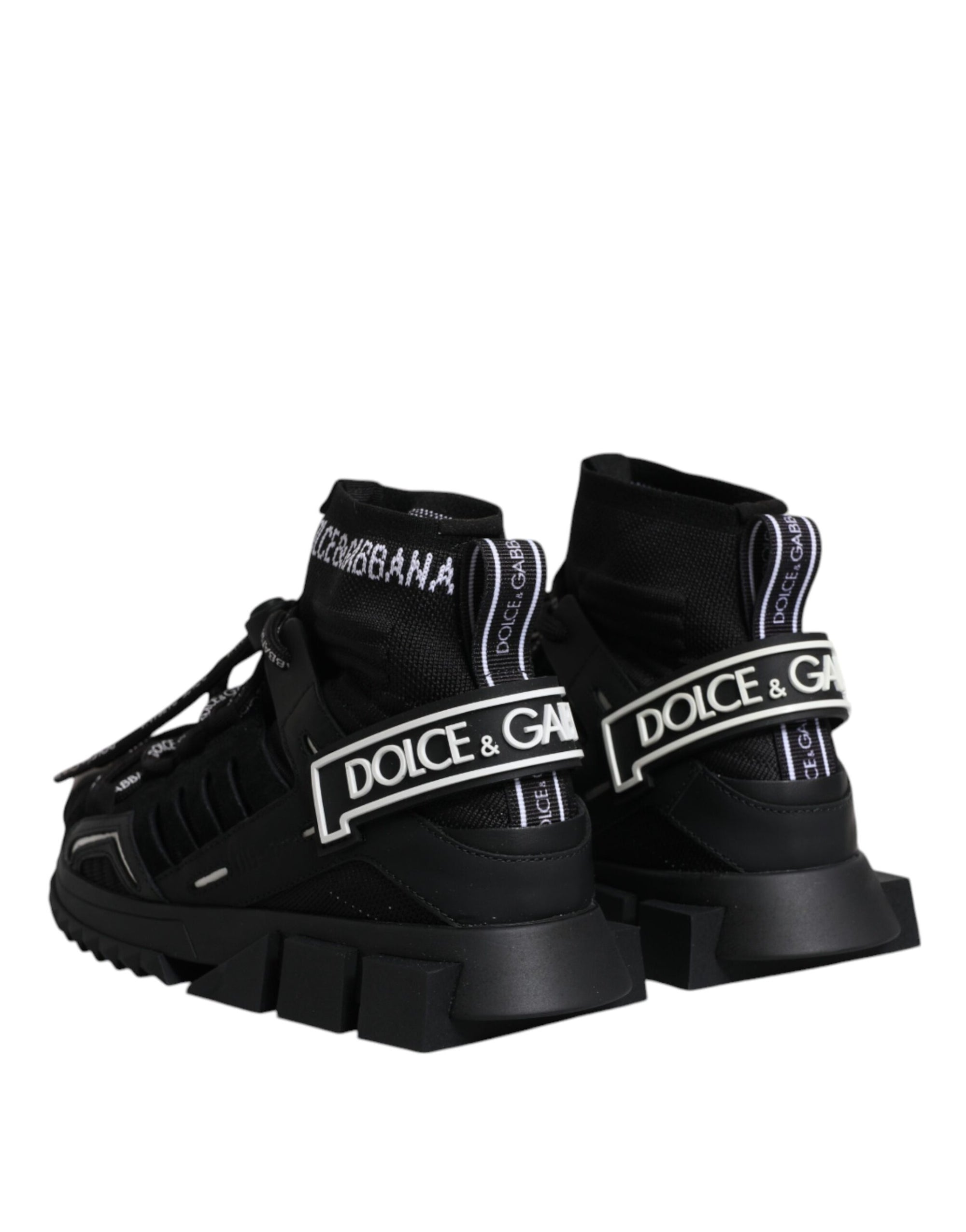 Dolce &amp; Gabbana Black Sorrento Socks Logo Sneakers Shoes