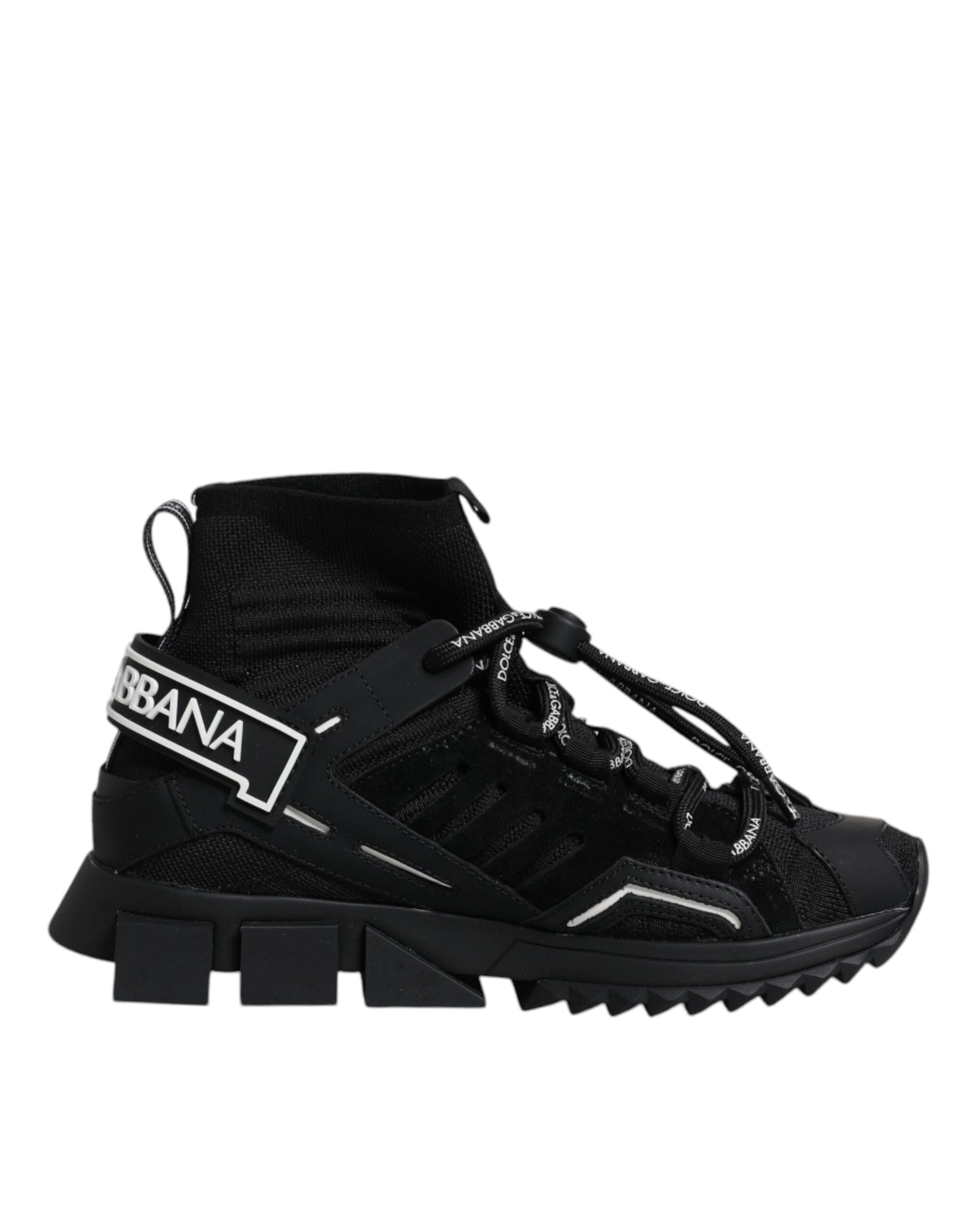 Dolce &amp; Gabbana Black Sorrento Socks Logo Sneakers Shoes