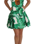 Dolce & Gabbana A-Line Banana Leaf Pineapple Crystal Dress