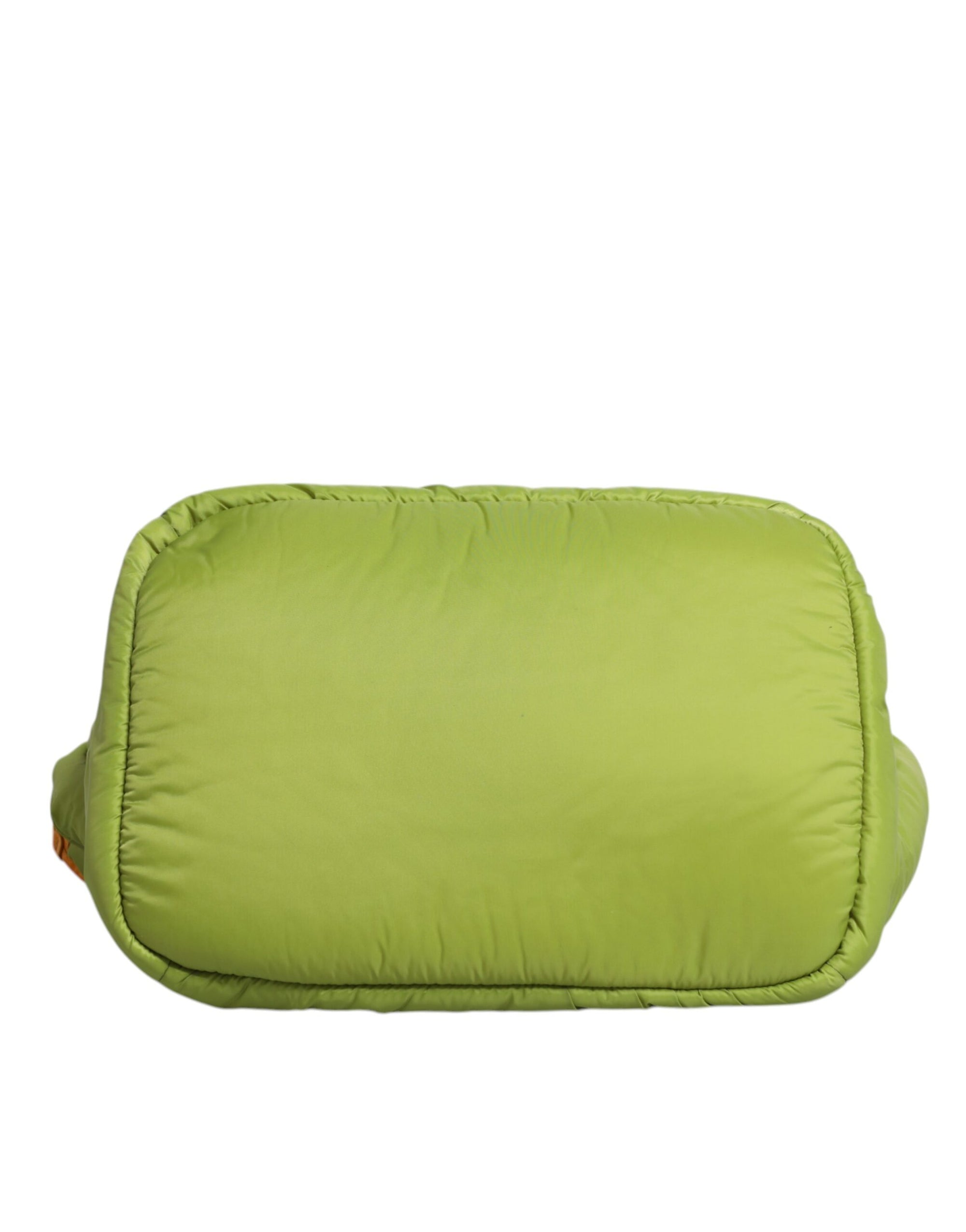 Dolce &amp; Gabbana Green Nylon Padded Logo Plaque Tote Crossbody Bag