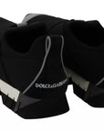 Dolce & Gabbana Black Shark Neoprene Stretch Sneakers Shoes
